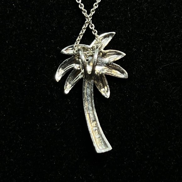 FAS Sterling Silver Copper Tone And Diamond Palm Tree Necklace (3729) - Picture 5 of 8